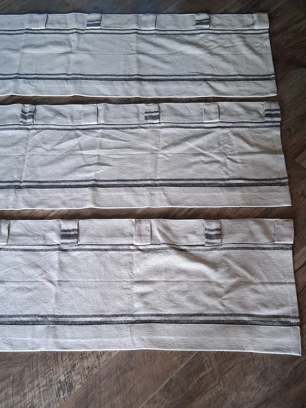 Set Of‎ 3 farmhouse style grain sack look Valances 70
